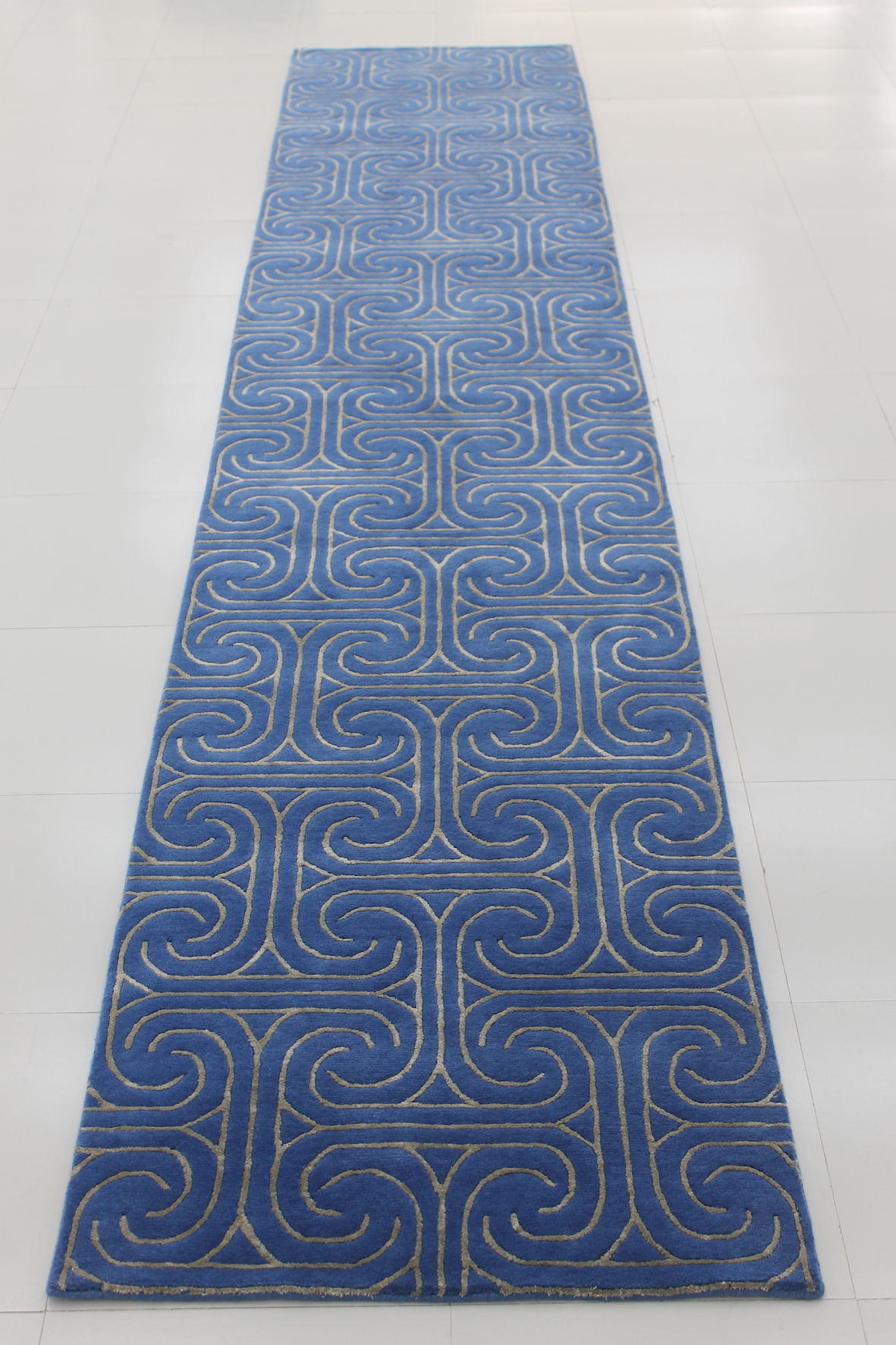 Blue hall runner rug